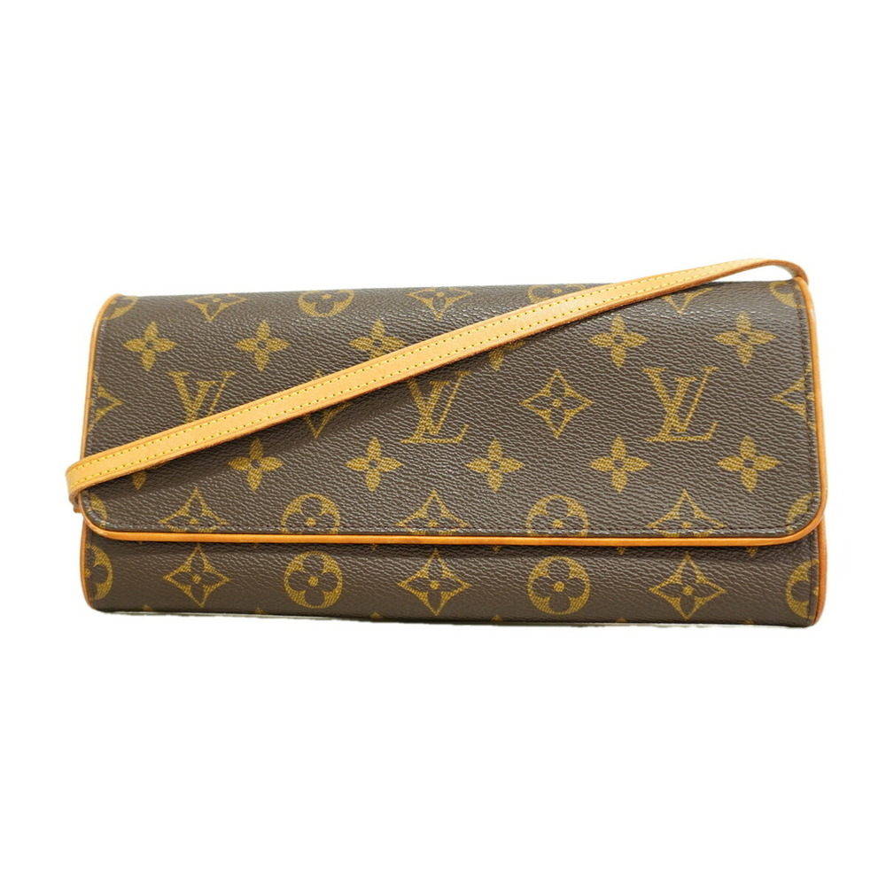 Louis Vuitton Monogram Pochette Twin GM Shoulder Bag M51852 Brown Women's P36...